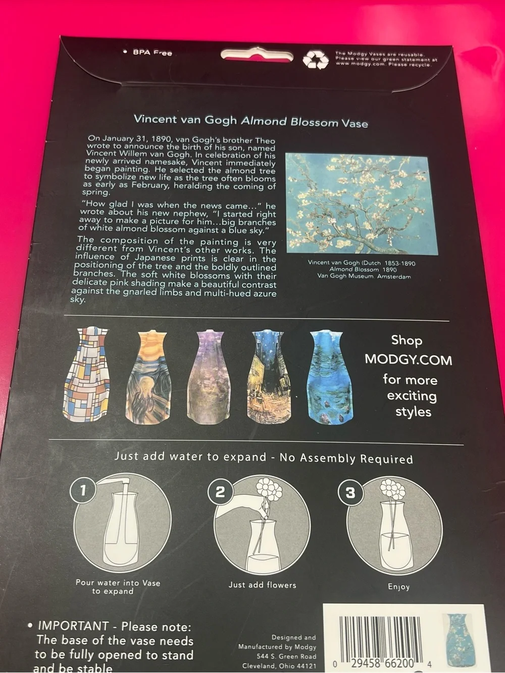 Modgy Vincent van Gogh Almond Blossom Expandable Blue Vase